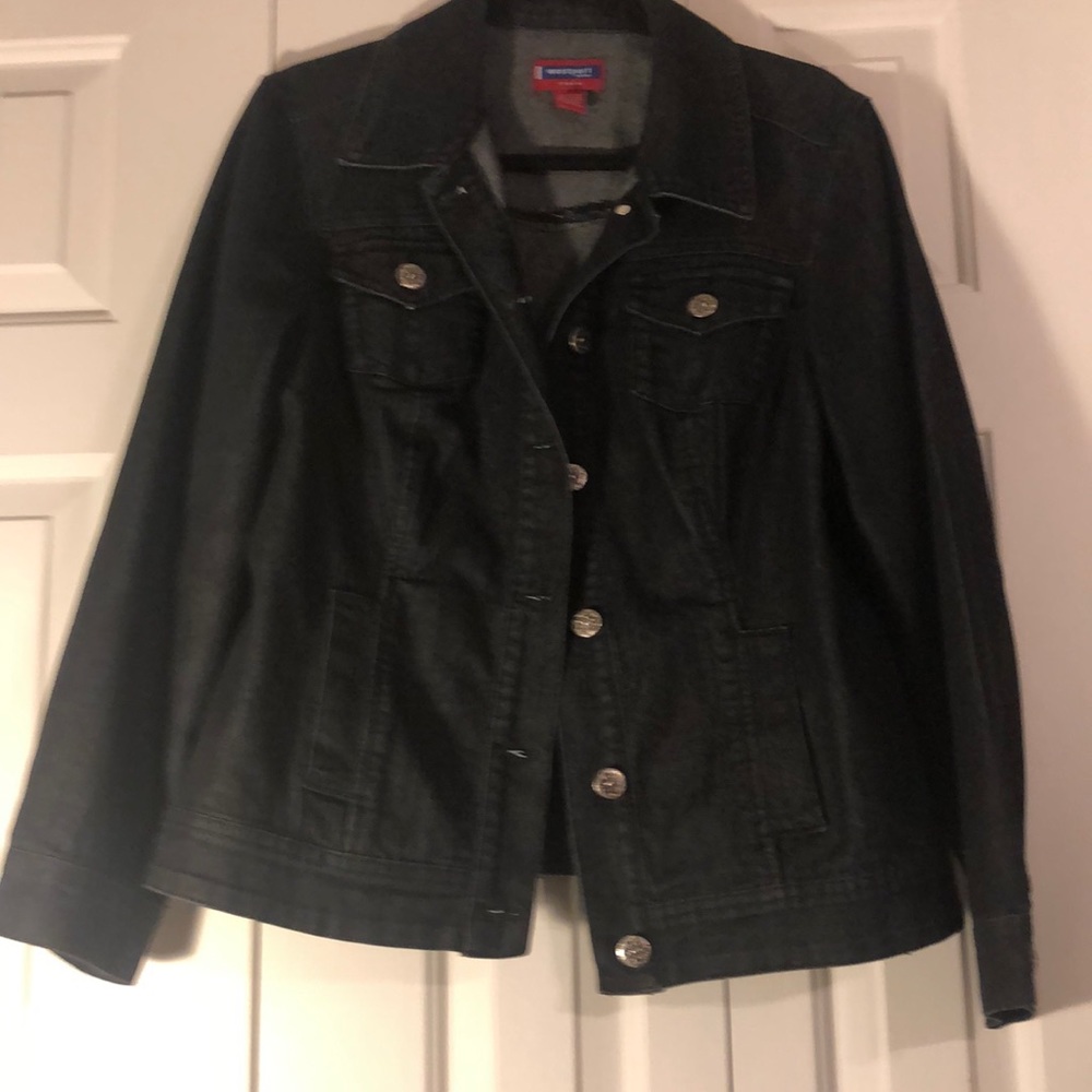 Plus 14/16W Black Denim Jacket